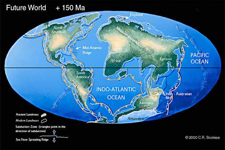 ocean floor. ocean floor separating